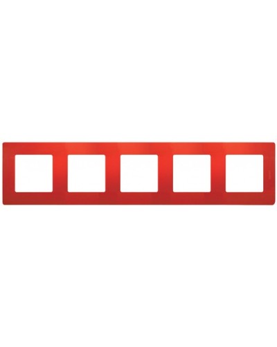 Рамка 5 постов Etika красный Legrand 672535 в Химках Аксессуары для кабель-канала Pintop.ru